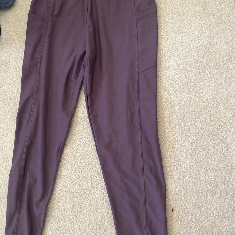 purple runway leggings